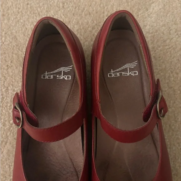 Dansko Women's Red Mary Jane Shoes - Picture 2 of 5